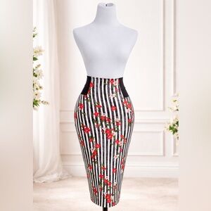 Y2K Marilyn Monroe Fitted Pencil Skirt XS Bodycon Black